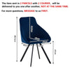 2Pcs Blue Dining Chairs Velvet Padded Seat Dining Room Chair Modern High Back