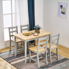 Dining Table Chairs Set 4 Seater Grey Contemporary Kitchen Dining Room