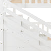 3ft Bunk Bed with Stairs and Slide, Solid Pine Wood Frame, Children Bed White