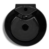 Ceramic Stand Bathroom Sink Basin /Overflow Hole Black Round J3B4
