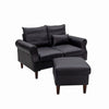 2 Seater faux leather/Linen Fabric Love Seat Sofa Armchair with Footstool Couch