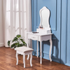 Dressing Table Set Vanity Stool 3 Drawer Makeup Desk Bedroom Small Space White