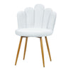 Velvet Shell Accent Chair Padded Upholstered Vanity Lounge Seat Gold Metal Legs