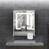 Bathroom Cabinet With LED Light Mirror Storage Unit Touch Switch 2 Shelf Hanger