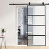 Home Interior Sliding Door Frosted/Clear Glass Door Panels &6FT Track System Kit