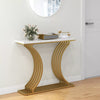 Gold Entryway Table Living Room 100cm Modern Console Table Narrow Sofa Table