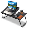 Laptop Desk for Bed, Table with Foldable Legs & Cup Slot, with Reading Holder