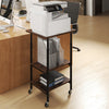 3-Tier Printer Cart with Storage Shelves & Locking Wheels-Brown