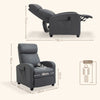 Recliner Chair Faux Leather Massage Reclining Armchair with Padded Backrest