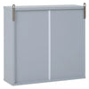 Wall Mounted Mirror Cabinet with Storage Shelf Bathroom Cupboard Grey