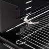 Charcoal BBQ Grill with Wheels Smoker Black Steel