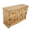 Corona Sideboard 3 Door 3 Drawer Mexican Solid Waxed Pine Furniture Storage Unit