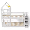 Kids Toddlers Bunk Bed Double Pine Wooden High Sleeper 3FT Single Size Bed Frame