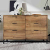Modern Sideboard Cabinet 6 Drawers Chest of Drawers for Home Storage Dark Oak