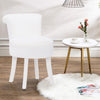 Faux Fur Plush Vanity Stool Dressing Table Chair Bedroom Makeup Chair w/Backrest