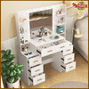 Modern LED Dressing Table Makeup Desk with 11 Lights Mirror Bedroom Vanity Set