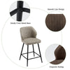 2 Pcs PU Bar Stools Kitchen Chair Seat Height 66cm Brown Beige grey
