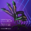 RGB Gaming Chair Racing Computer Chair with Light PU Leather Swivel Office Dctiq