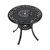 90cm Round Garden Dining Table Only with Parasol Hole Cast Aluminium White/Black