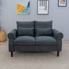 2 Seater faux leather/Linen Fabric Love Seat Sofa Armchair with Footstool Couch