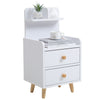 White Bedside Table Nightstand Sofa End Side Table Cabinet w/Drawer Shelf
