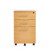 Office Filing Cabinet Pedestal Under Desk Storage Unit 3 Drawers Castors Beech