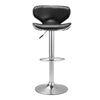 Set of 2 Faux Leather Chrome Bar Stools Swivel & Gas Lift, Foot Rest Pub Chair