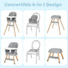 Convertible 6in1 Baby Toddler Infant Highchair Feeding Recliner Seat Table Chair
