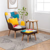 Upholstered Recliner Patchwork Armchair with Footrest Stool Lounge Chair Sofa UK