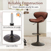 Height-adjustable Bar Stools Set of 2 w/ Backrest & Metal Frame