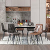 6X Dining Chairs Set Faux Suede Leather Padded Seat Metal Legs Kitchen Office
