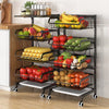 3/5/6 Tier Vegetable Fruit Trolley Cart Kitchen Rack Storage Basket Holder Shelf