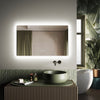 LED Bathroom Mirror 1000x600mm with Demister Clock Touch Sensor Dimmable Lights