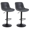 Ralex-chair Bar Stools Set of 2,Swivel Counter Height Barstools with Back,Black