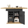 Extendable Dining Table with Wooden Effect Worktop Storage Cabinet Kitchen Table