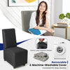 Modern Armless Accent Chair Upholstered Linen Fabric Chair w/Resistance Casters