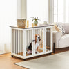 Wooden Puppy Cage Furniture Style Dog Crate End Table Pet Kennel House w/ Doors