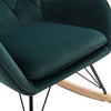 Retro Green Velvet Armchair Lazy Rocking Chair Living Room Bedroom Lounge Seat