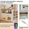 KITCHEN ISLAND EXTENDABLE DINING TABLE BAR BISTRO TABLE WITH STORAGE CABINET