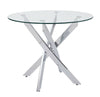 Glass Dining Table Set with 4 Chairs Faux Leather Living Room Kitchen Furniture