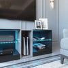 Mondeer LED TV Cabinet TV Stand 140cm with 5 Open Compartments 1 Door RGB Lights