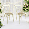Cream Cross Back Dining Chair Set of 2 Comfortable & Stylish Wooden Home Cafe