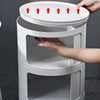Plastic Storage Cabinet Floor Standing Round Cupboard Bedside Table Nightstand