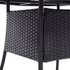 Rattan Tempered Glass Garden Tea Table Outdoor Patio Bistro W/ Umbrella Hole
