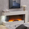 52'' LED Electric Fireplace Wall Mounted Stand Fire Flame Heater White Surround