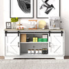 Sliding Barn Door Sideboard Storage Cabinet Coffee Bar TV Stand Farmhouse Style