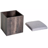 Compact Dining Table and 4 Ottoman Chairs Set Space Saving Storage Kitchen Grey