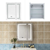 Dimmable LED Bathroom Mirror Cabinet Large Box with Clock/Shaver Socket/Demister