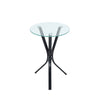 Versatile Clear Sofa Side Glass Coffee Bedside Table Black X Metal Legs Hall NEW