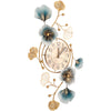 Large Wall Clock Silent Elegant Decorative Floral Gold Flower Leaf Clock 83cm